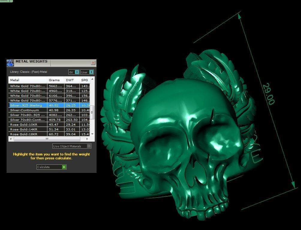 mens ring skull with feathers 3D print model_12