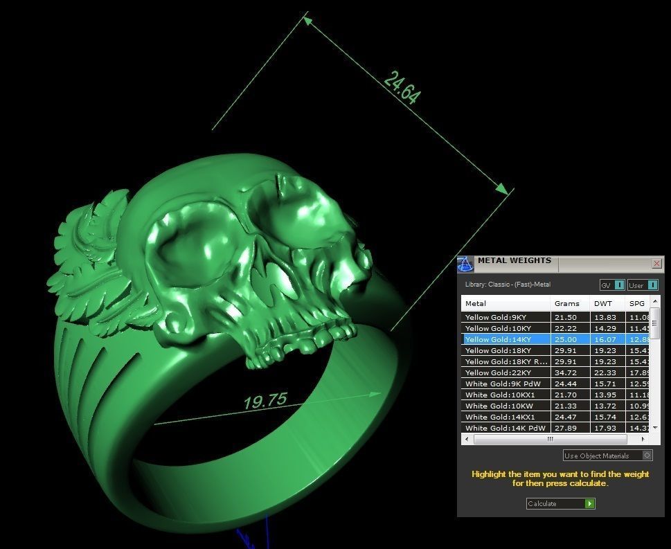 mens ring skull with feathers 3D print model_8