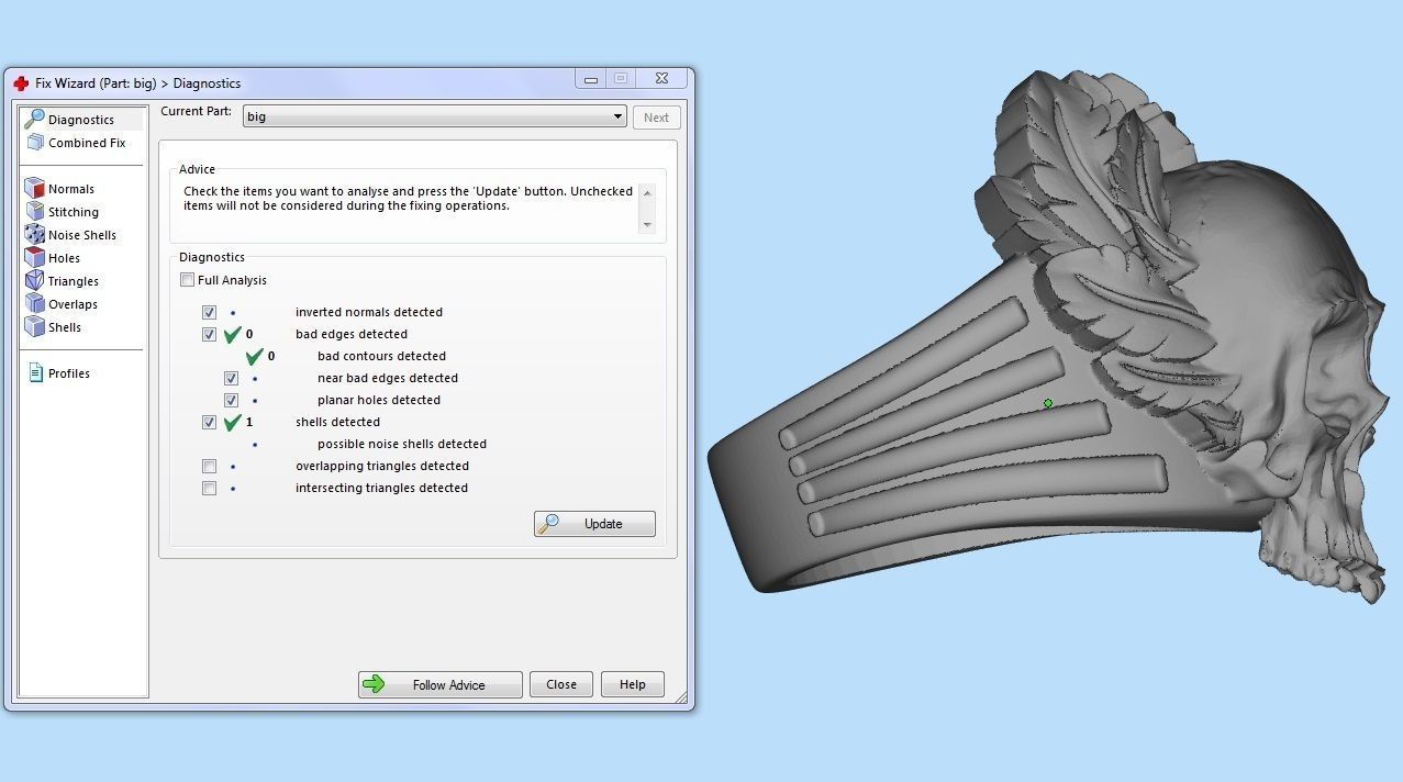 mens ring skull with feathers 3D print model_13