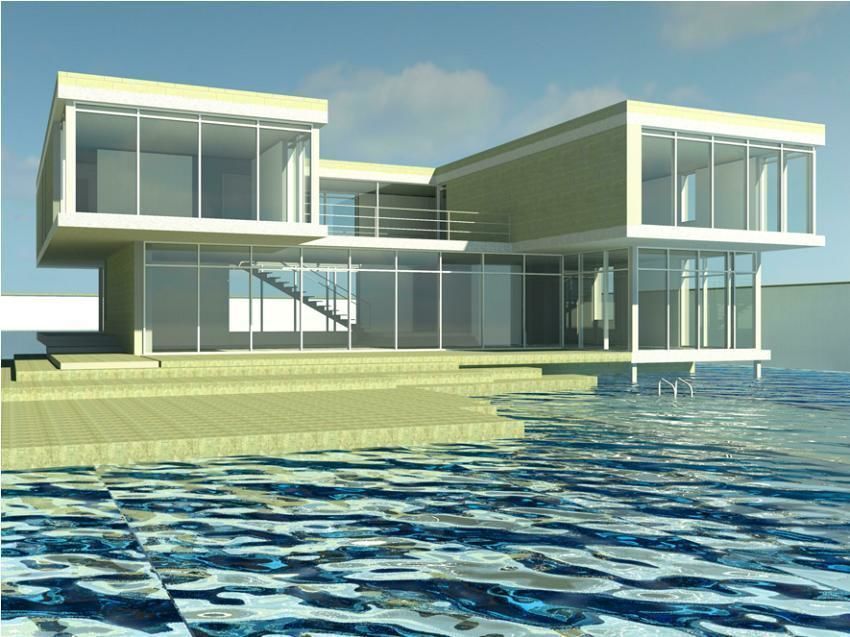 It is a small hotel and it can be used as a villa Low-poly 3D model_3