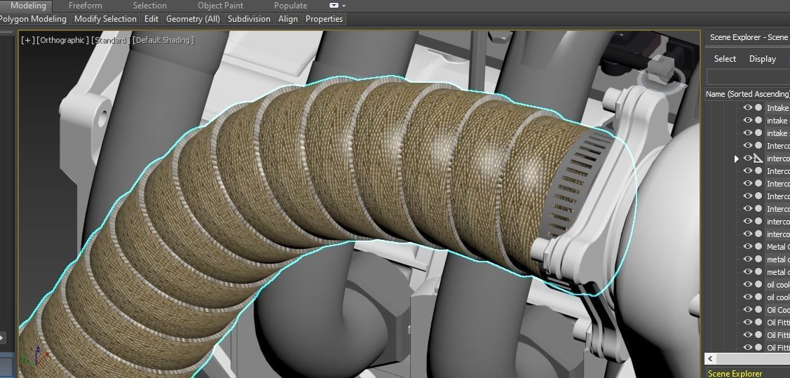 rotary 4 rotor engine 3D model_2