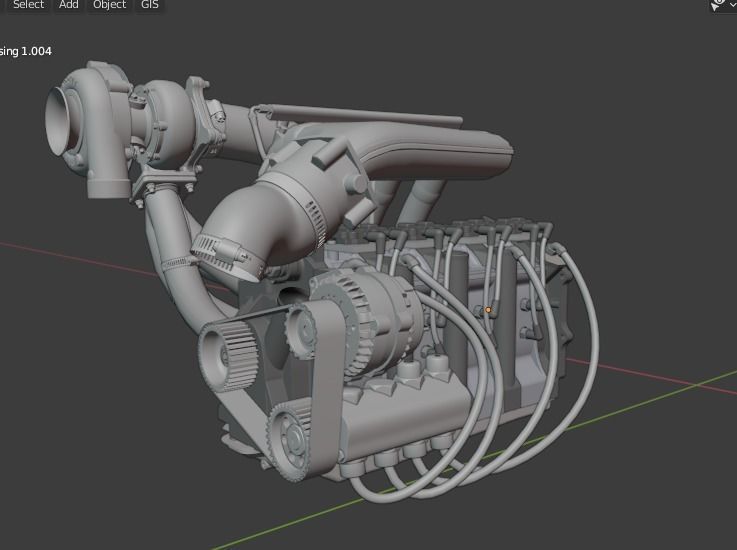 rotary 4 rotor engine 3D model_10