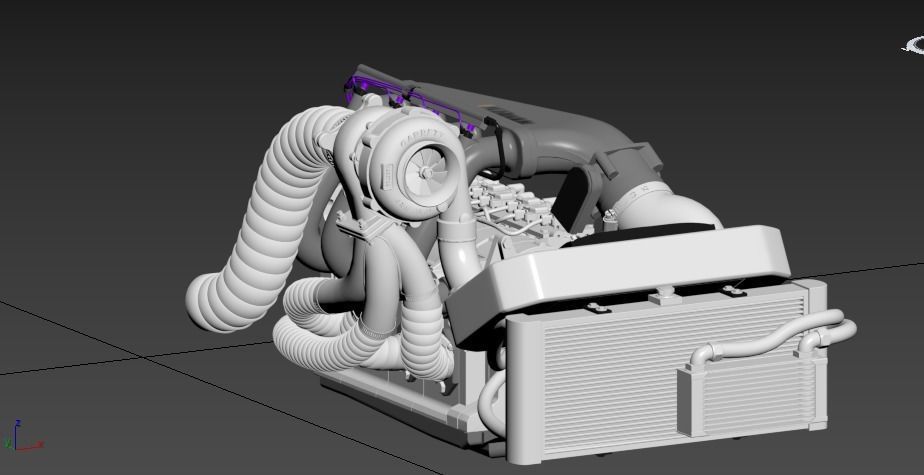 rotary 4 rotor engine 3D model_4