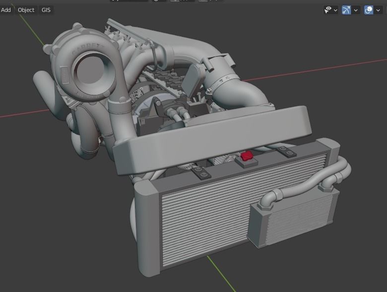 rotary 4 rotor engine 3D model_9