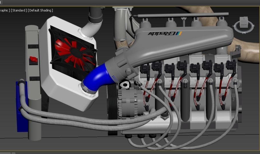 rotary 4 rotor engine 3D model_1