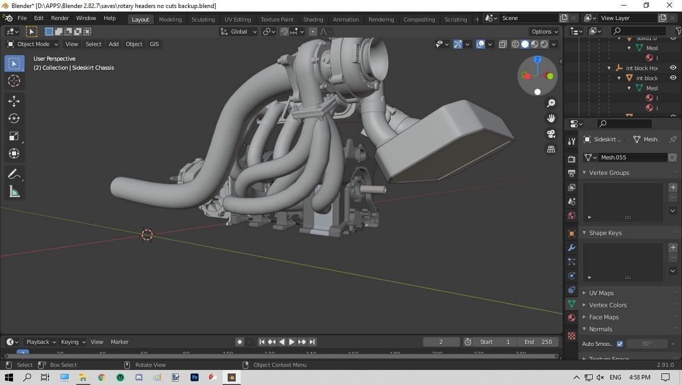 rotary 4 rotor engine 3D model_7