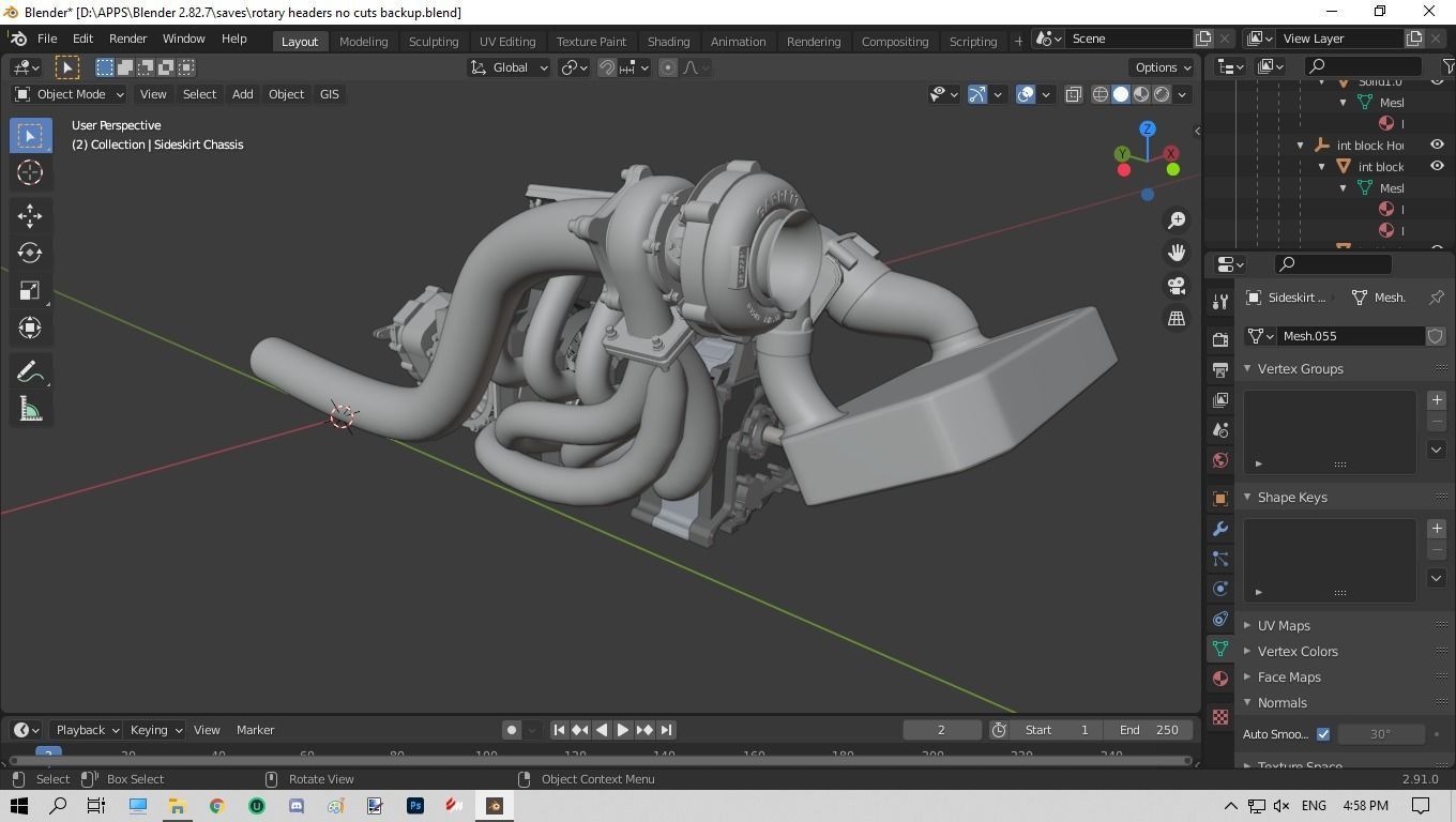 rotary 4 rotor engine 3D model_6