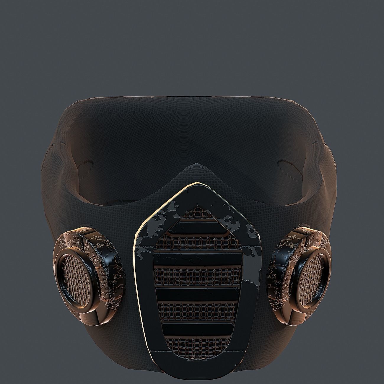 Gas mask helmet 3d model scifi Low-poly Low-poly 3D model_2