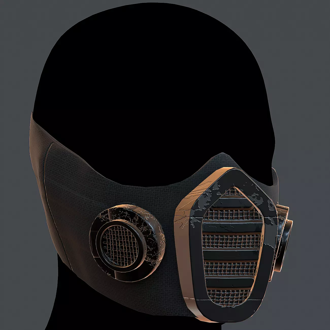 Gas mask helmet 3d model scifi Low-poly Low-poly 3D model_0