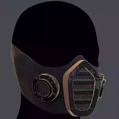 Gas mask helmet 3d model scifi Low-poly  Low-poly 3D model