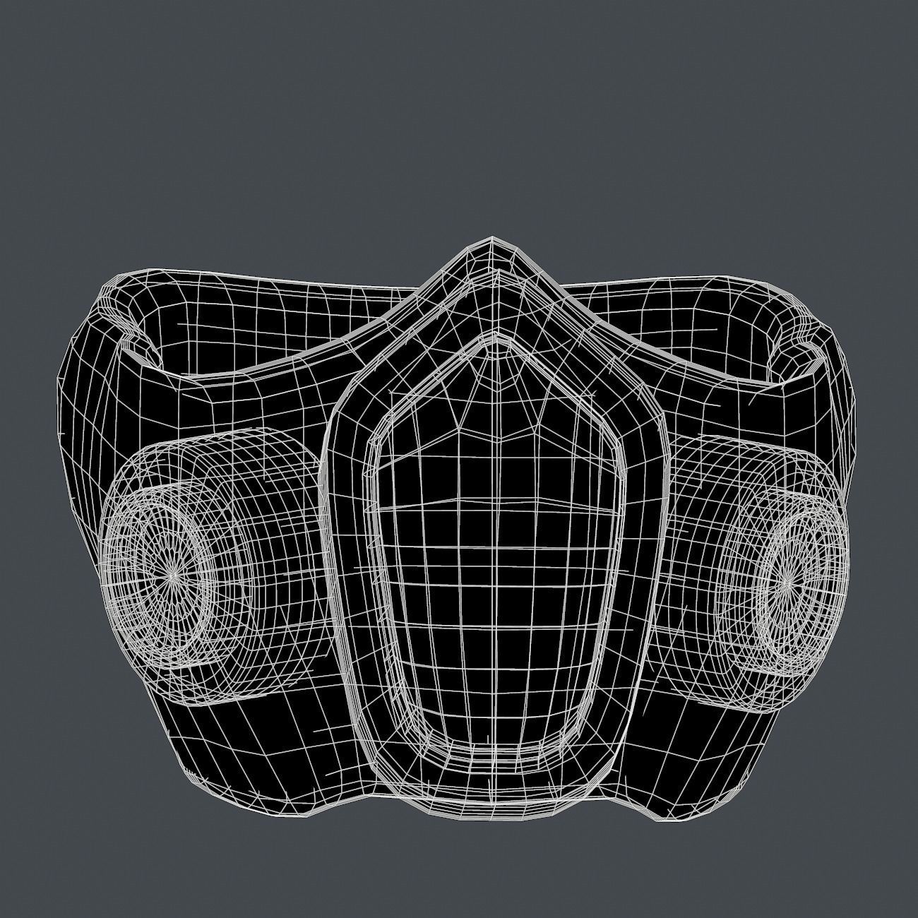 Gas mask helmet 3d model scifi Low-poly Low-poly 3D model_10