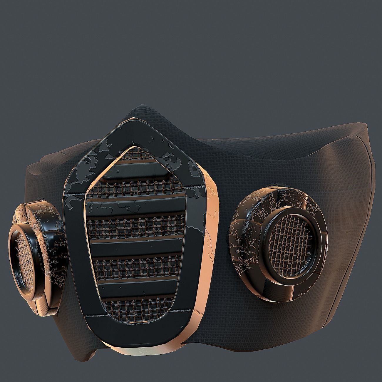 Gas mask helmet 3d model scifi Low-poly Low-poly 3D model_3