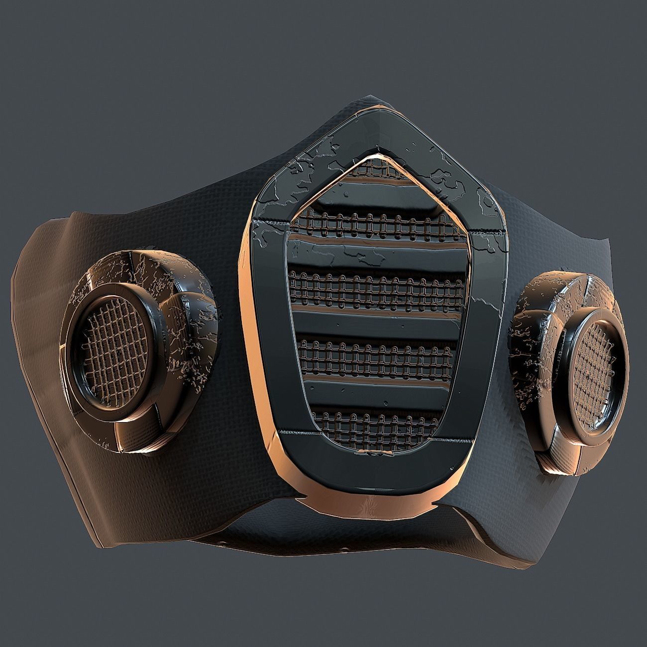 Gas mask helmet 3d model scifi Low-poly Low-poly 3D model_9