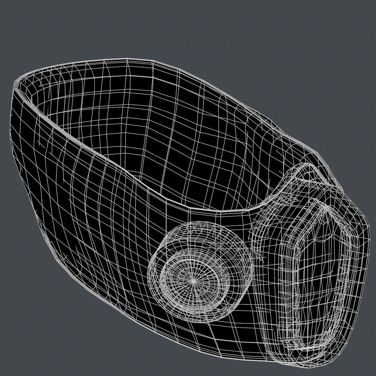 Gas mask helmet 3d model scifi Low-poly Low-poly 3D model_11