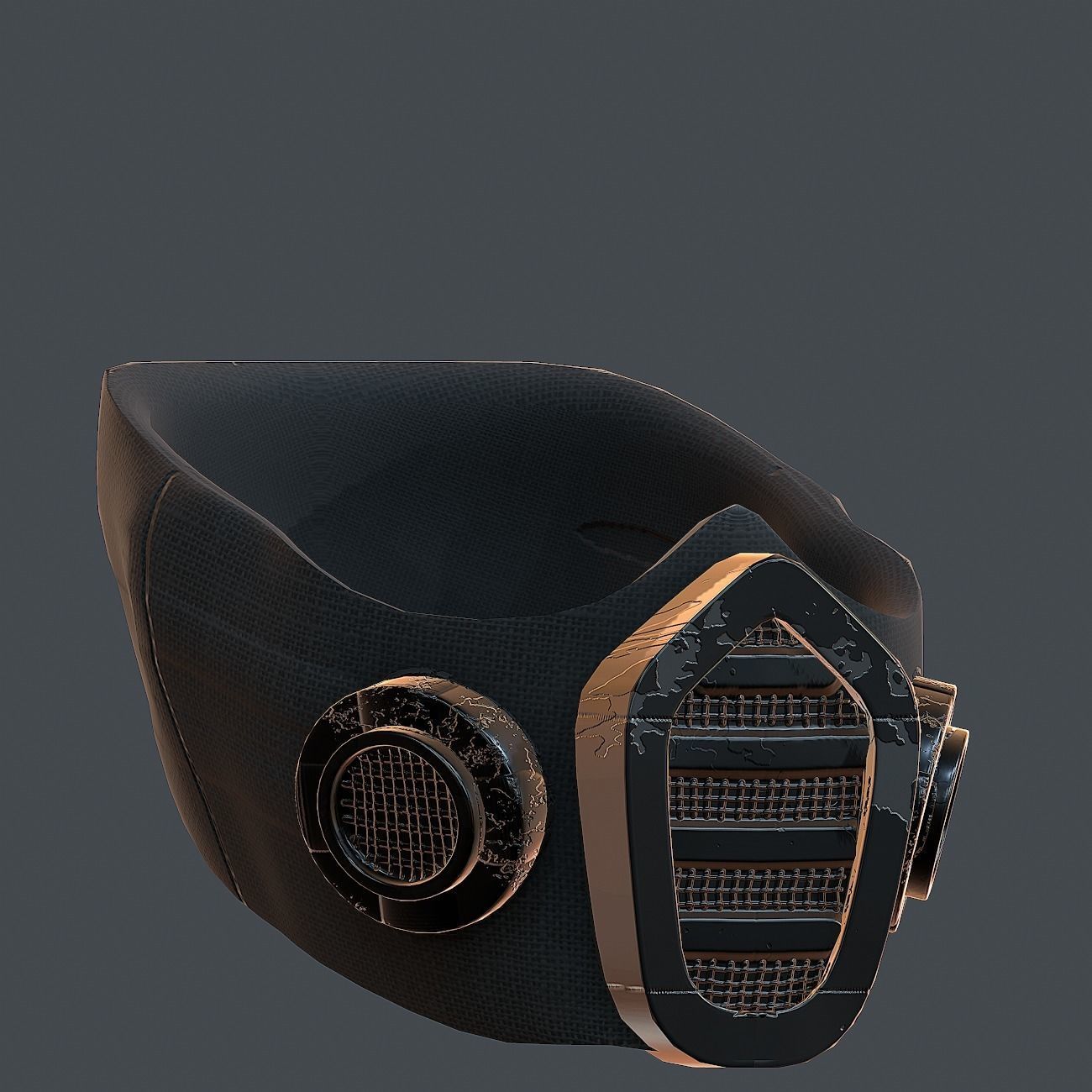 Gas mask helmet 3d model scifi Low-poly Low-poly 3D model_1