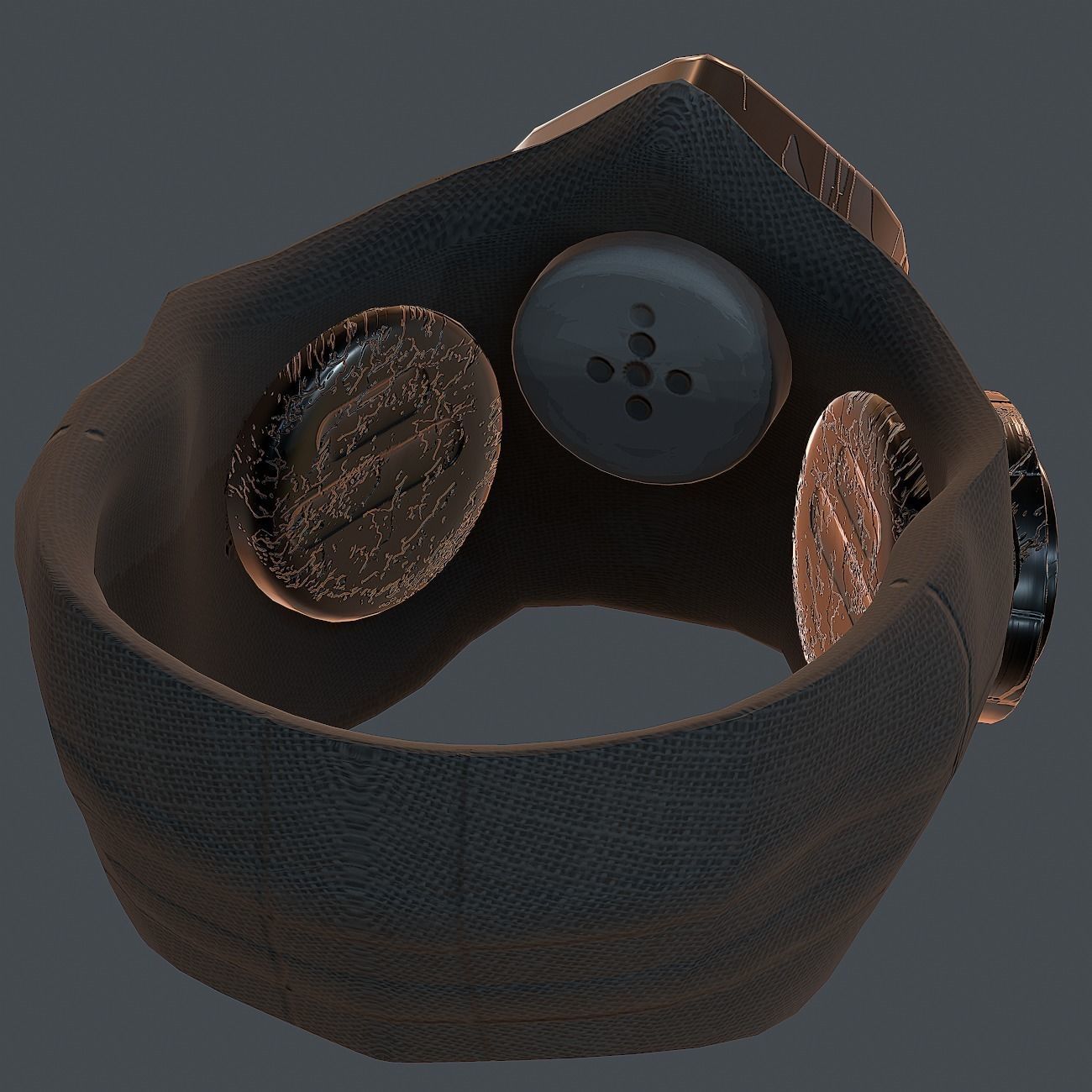 Gas mask helmet 3d model scifi Low-poly Low-poly 3D model_6