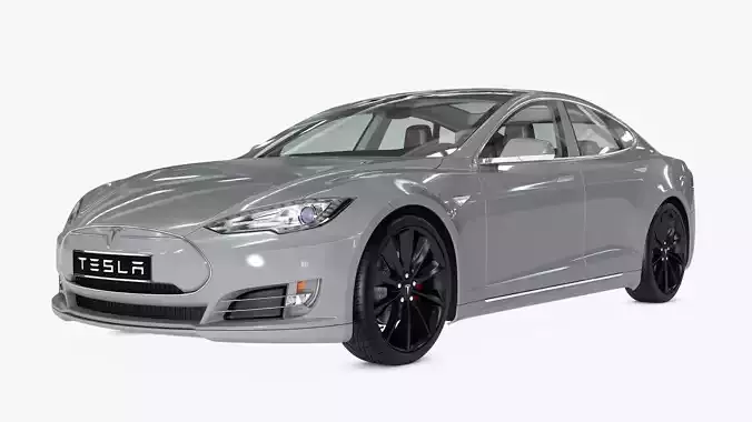 Tesla model s silver 3D model