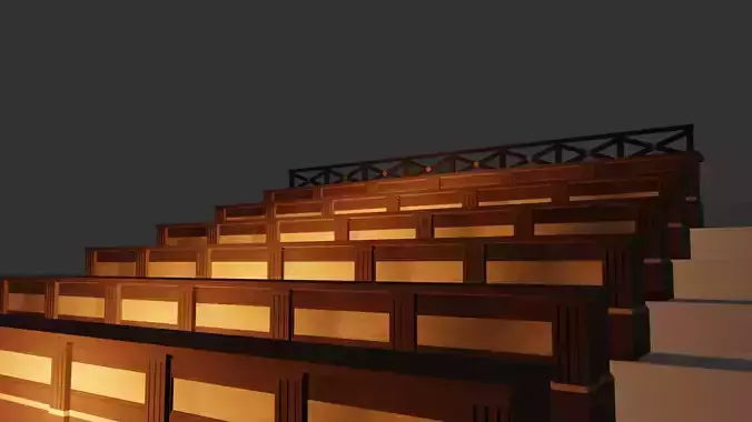 Roman-style Pedestal Desk Low-poly 3D model