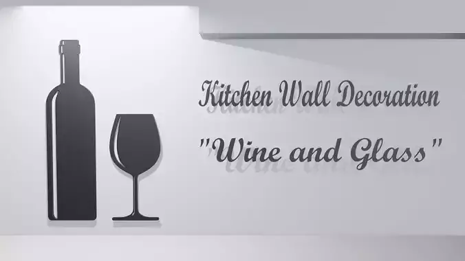 Kitchen Wall Decoration - Wine and Glass