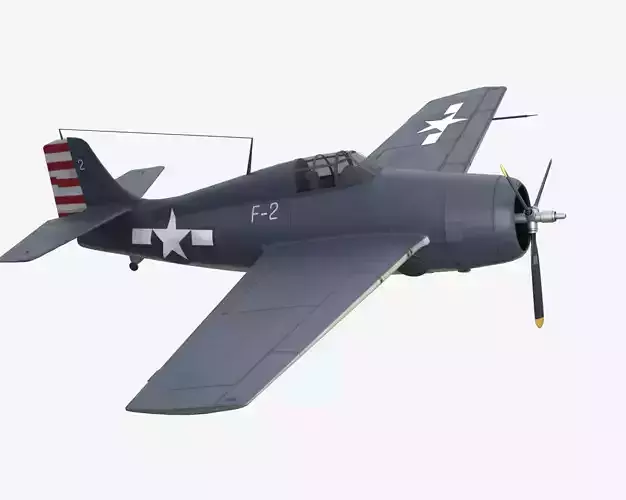 Grumman F4F Wildcat Low-poly 3D model
