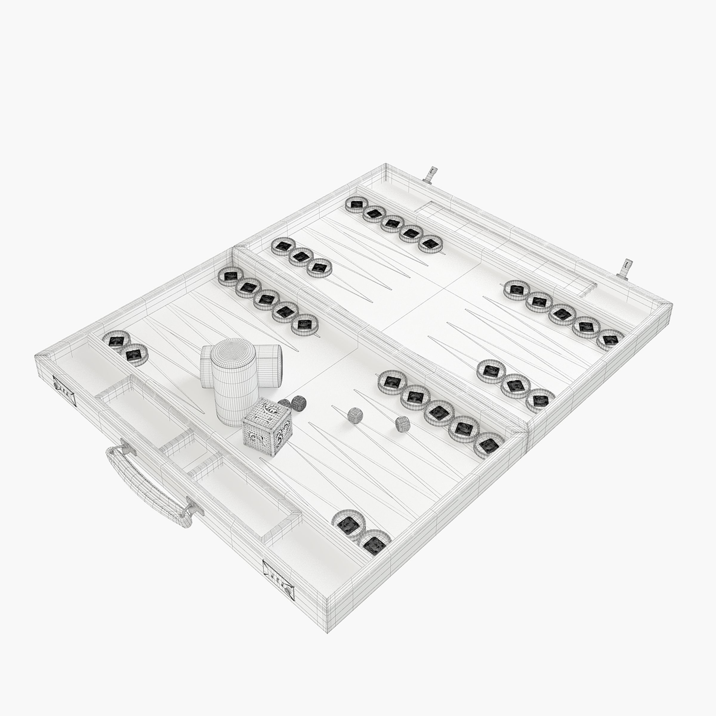 backgammon Masque de Femme 3D model_8