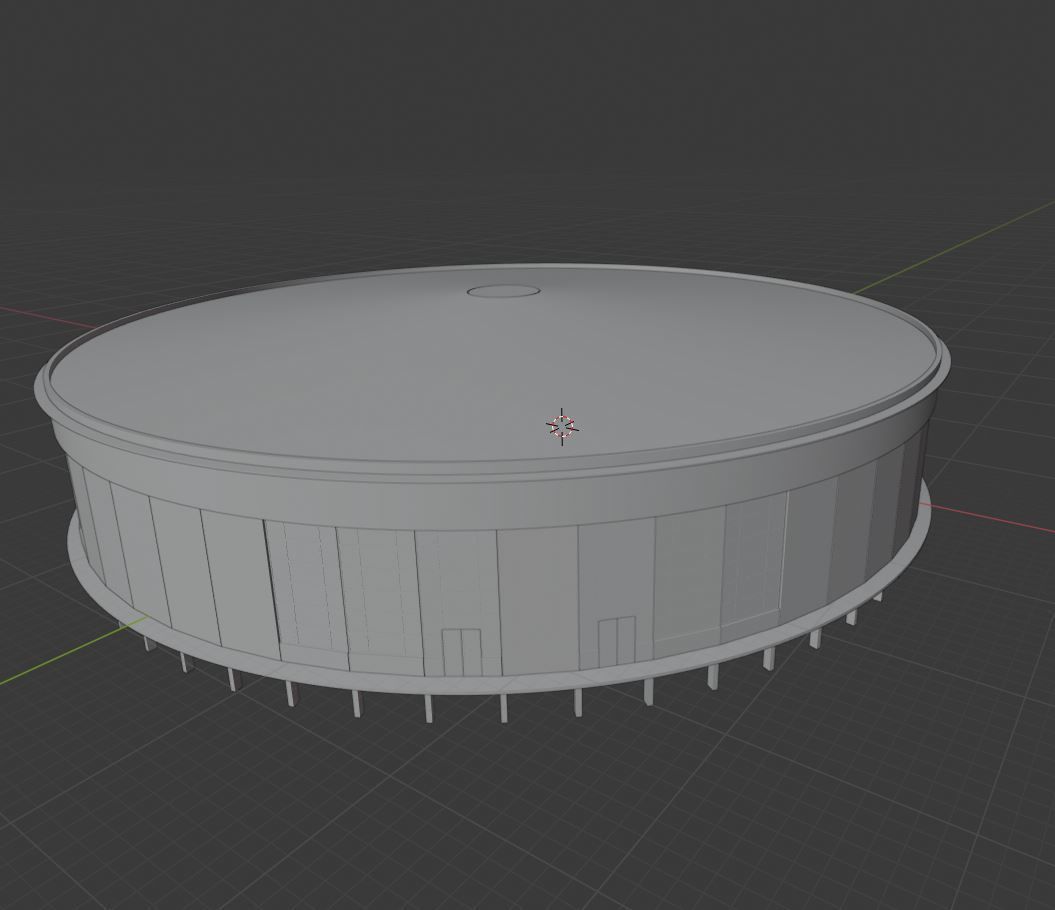 Swimmingplace circular structure 3D model_8