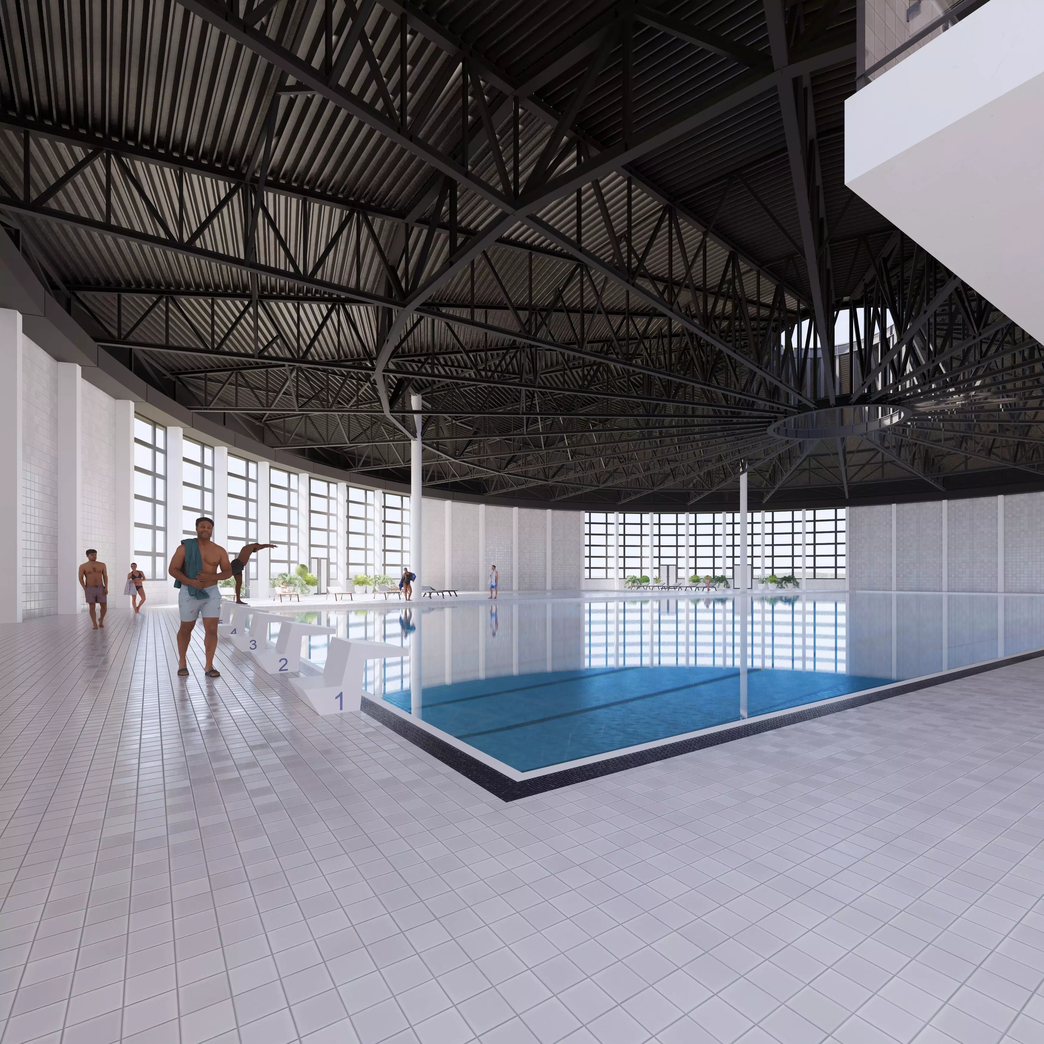 Swimmingplace circular structure 3D model_0