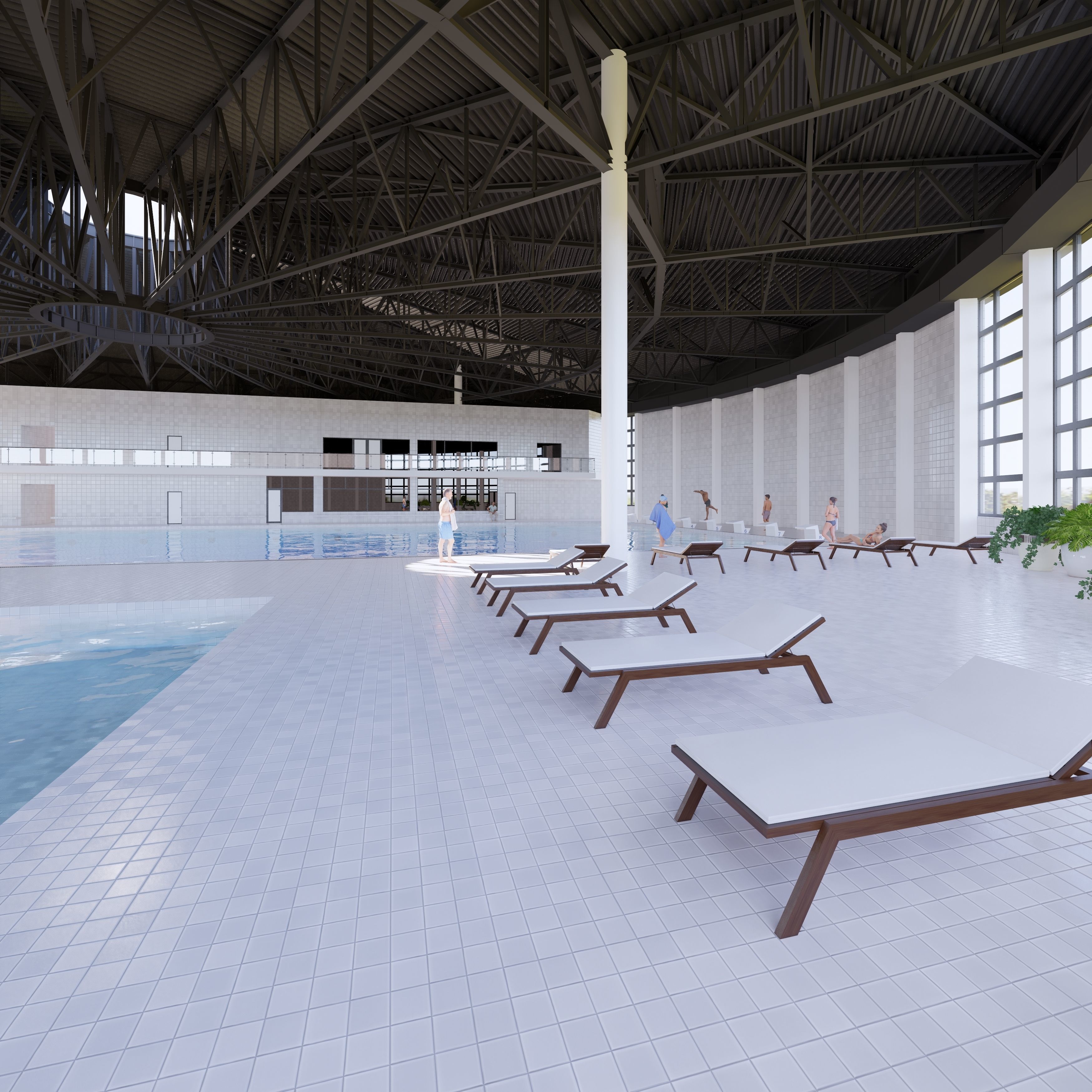 Swimmingplace circular structure 3D model_4