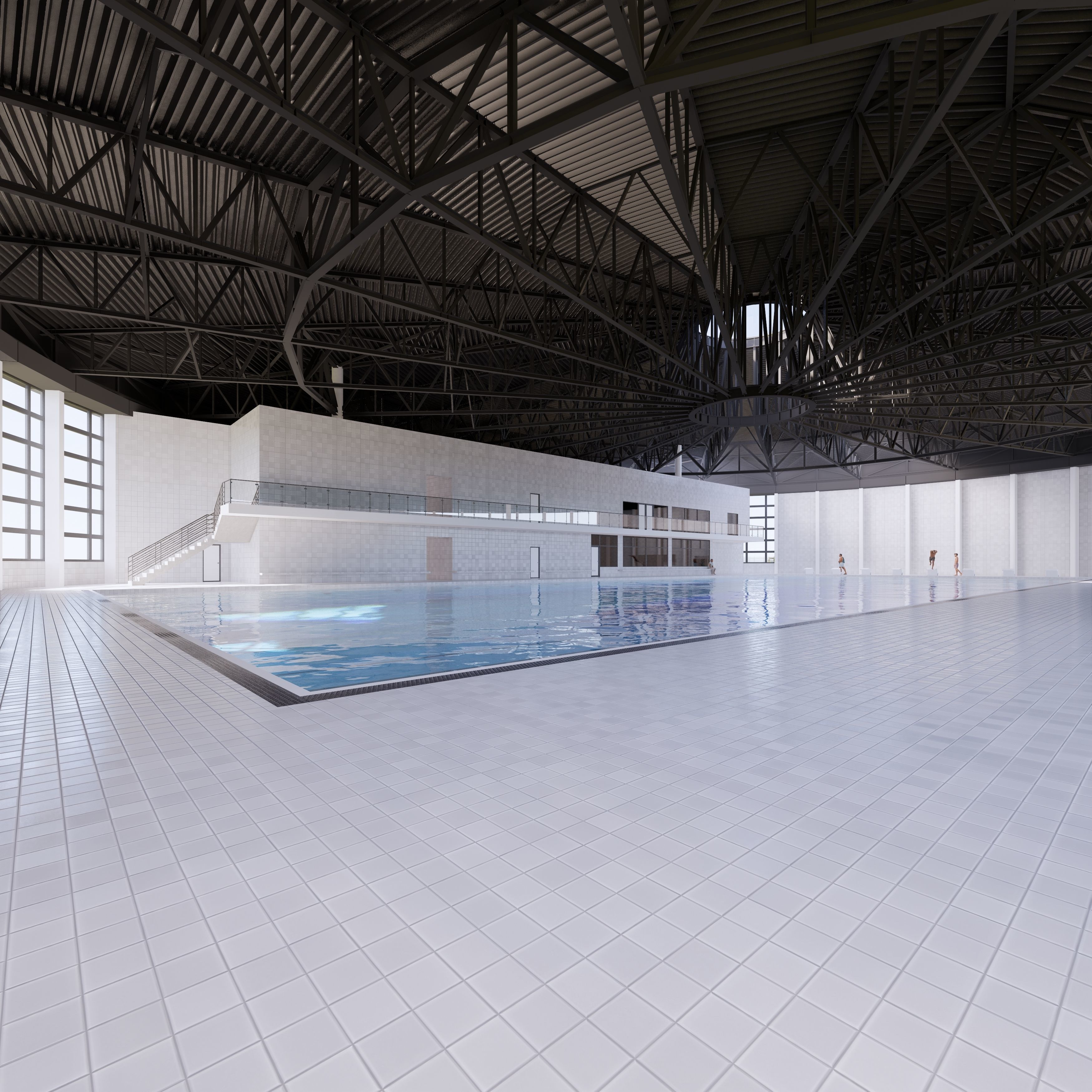 Swimmingplace circular structure 3D model_5