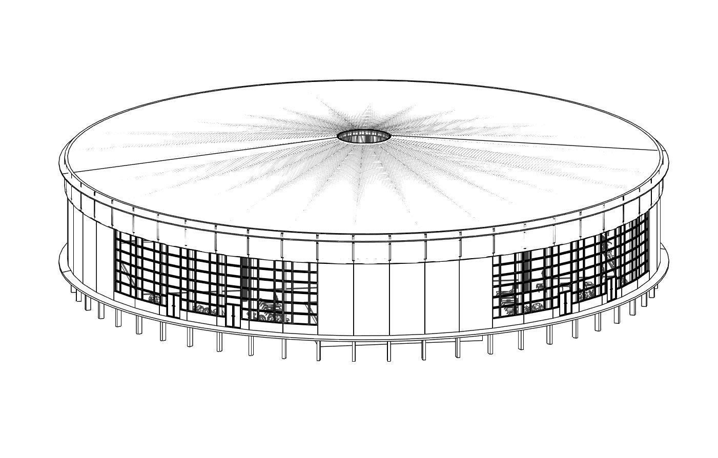 Swimmingplace circular structure 3D model_7