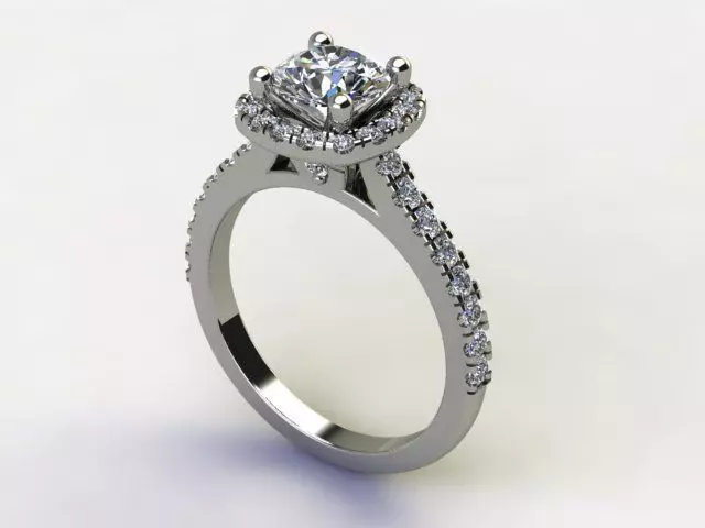 10003 engagement ring with halo setting 3D print model_0