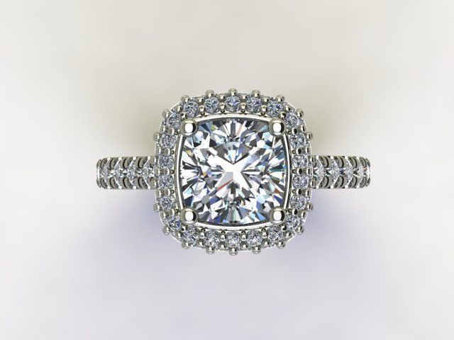 10004 diamond engagement ring with halo setting 3D print model_3