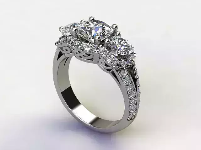 10008 three stone diamond engagement ring