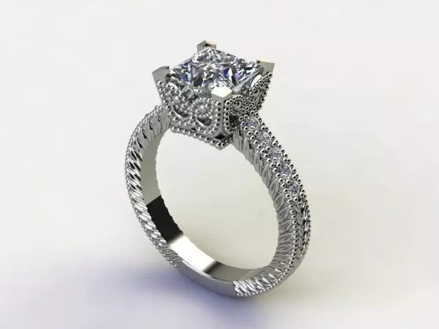 10009 person engagement ring gold 3D print model_0