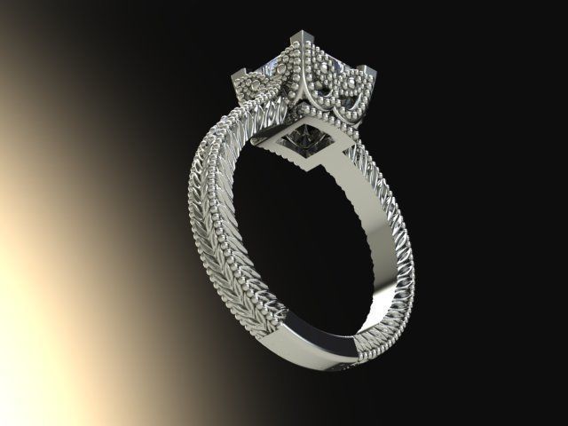 10009 person engagement ring gold 3D print model_4
