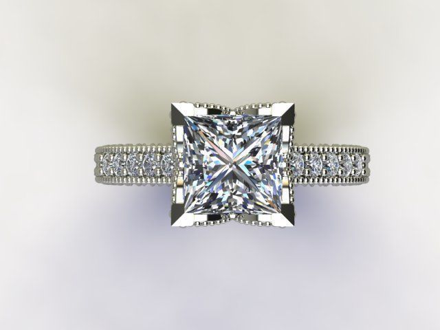 10009 person engagement ring gold 3D print model_3