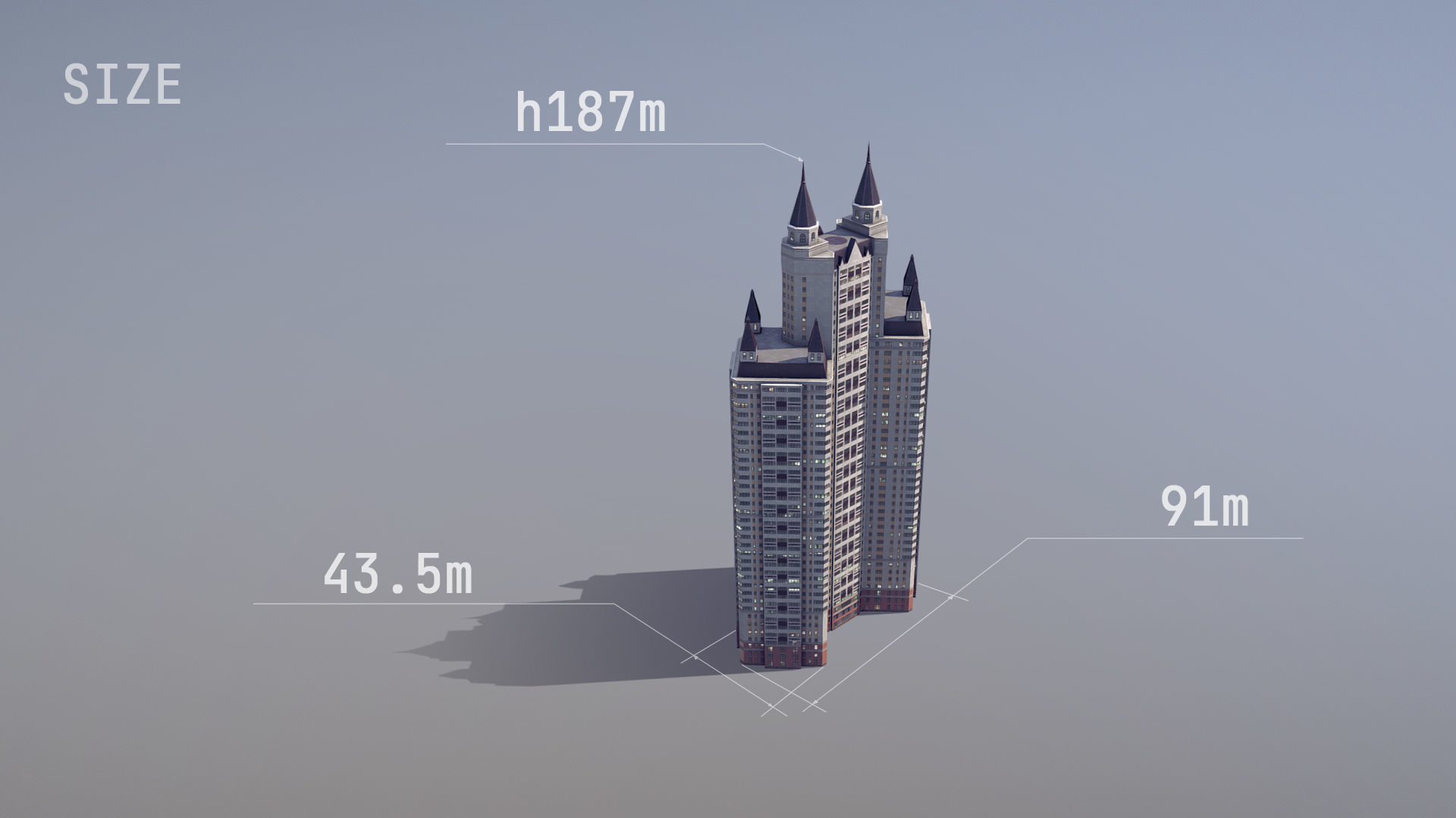 MSK Building 55 Low-poly 3D model_7