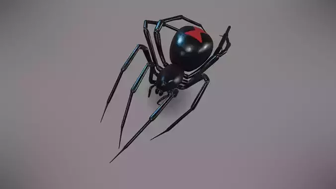 Black widow spider rigged Low-poly 3D model