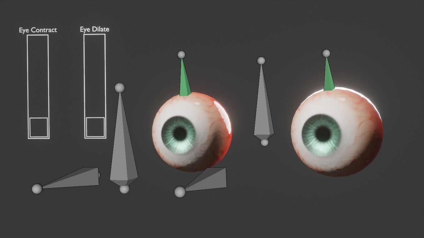 Rigged Semi Realistic Low-poly Eyeballs Low-poly 3D model_3