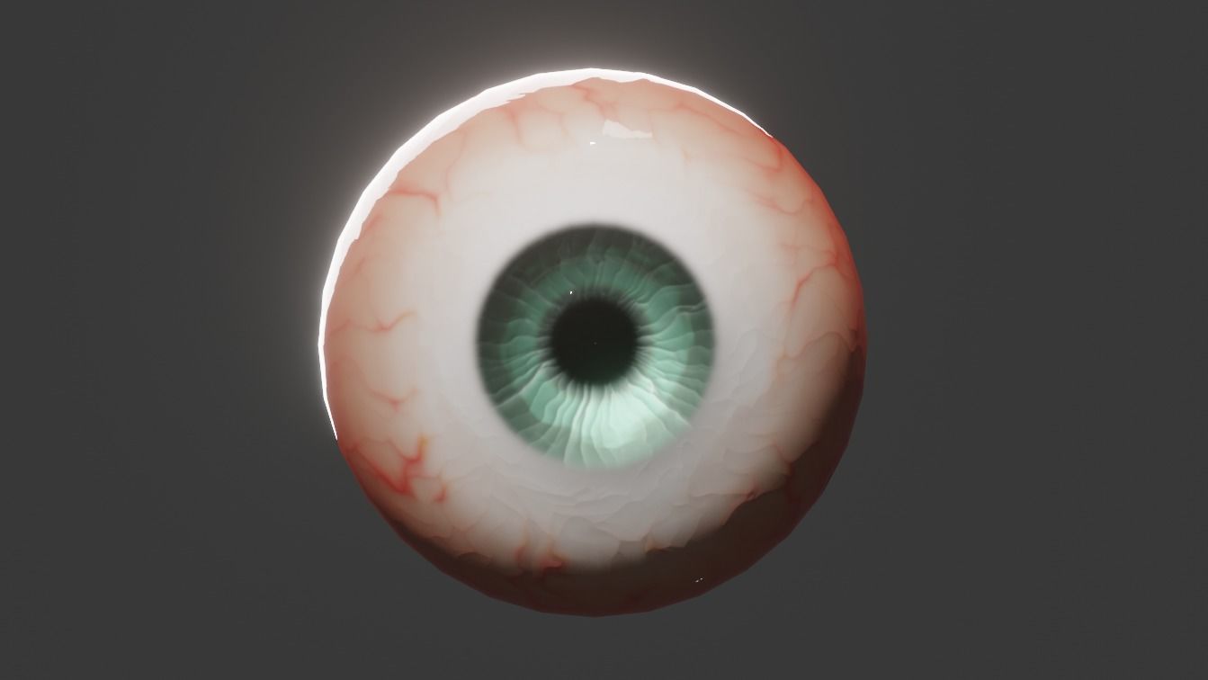 Rigged Semi Realistic Low-poly Eyeballs Low-poly 3D model_4
