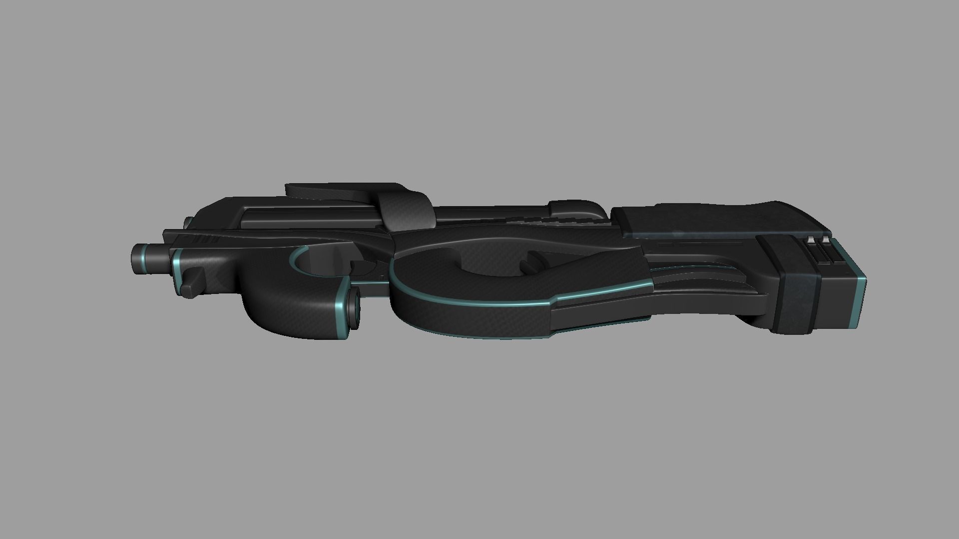 Sci-Fi P90 Carbon Fiber - Gun Weaponry Low-poly 3D model_12