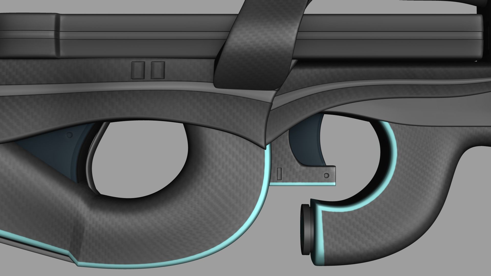 Sci-Fi P90 Carbon Fiber - Gun Weaponry Low-poly 3D model_3