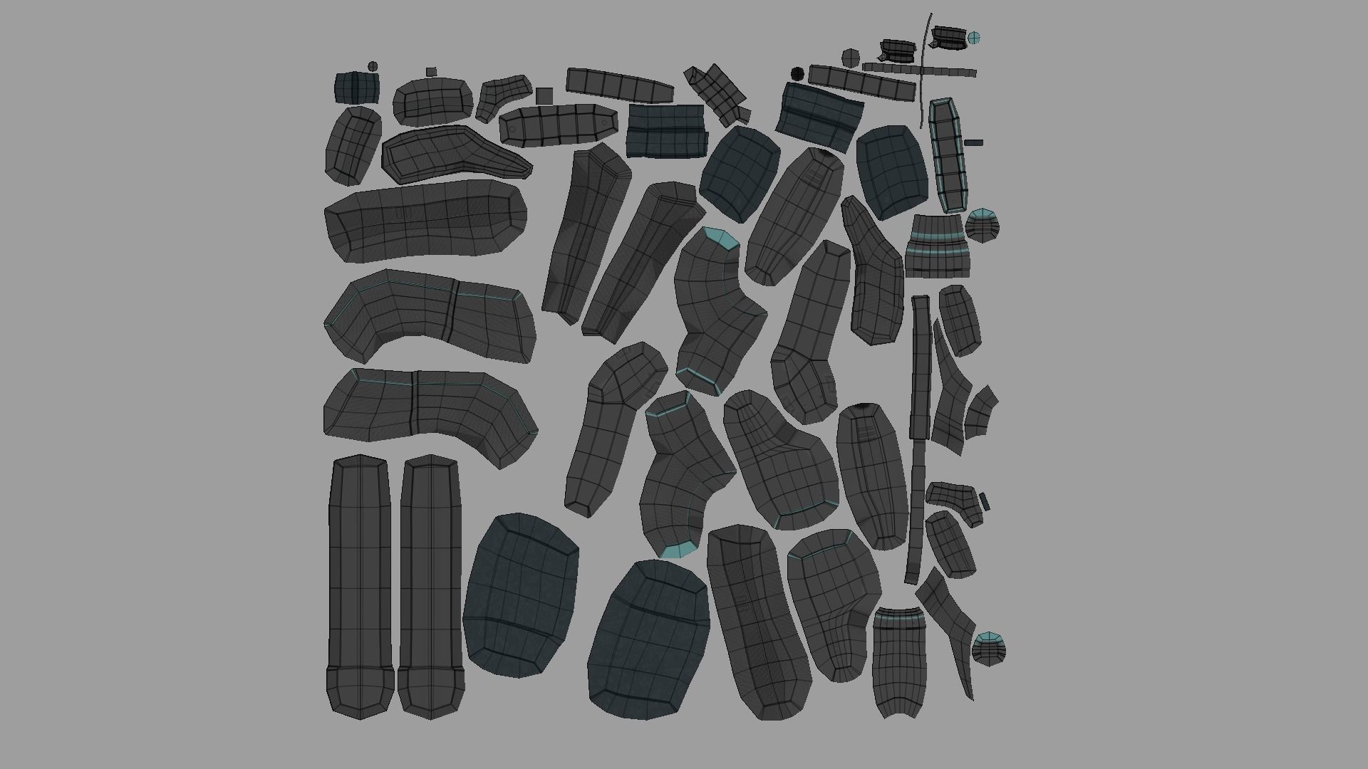 Sci-Fi P90 Carbon Fiber - Gun Weaponry Low-poly 3D model_16