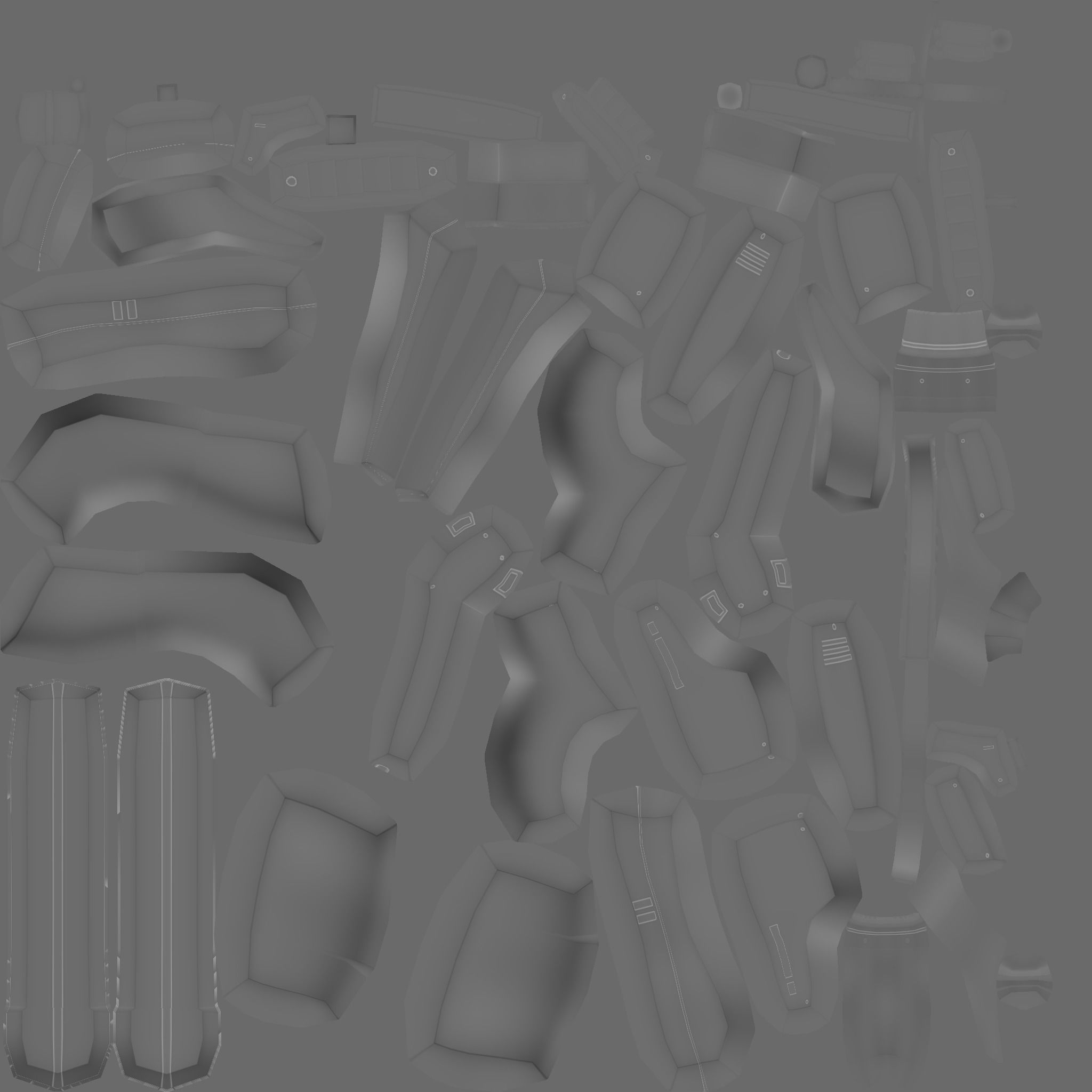 Sci-Fi P90 Carbon Fiber - Gun Weaponry Low-poly 3D model_25