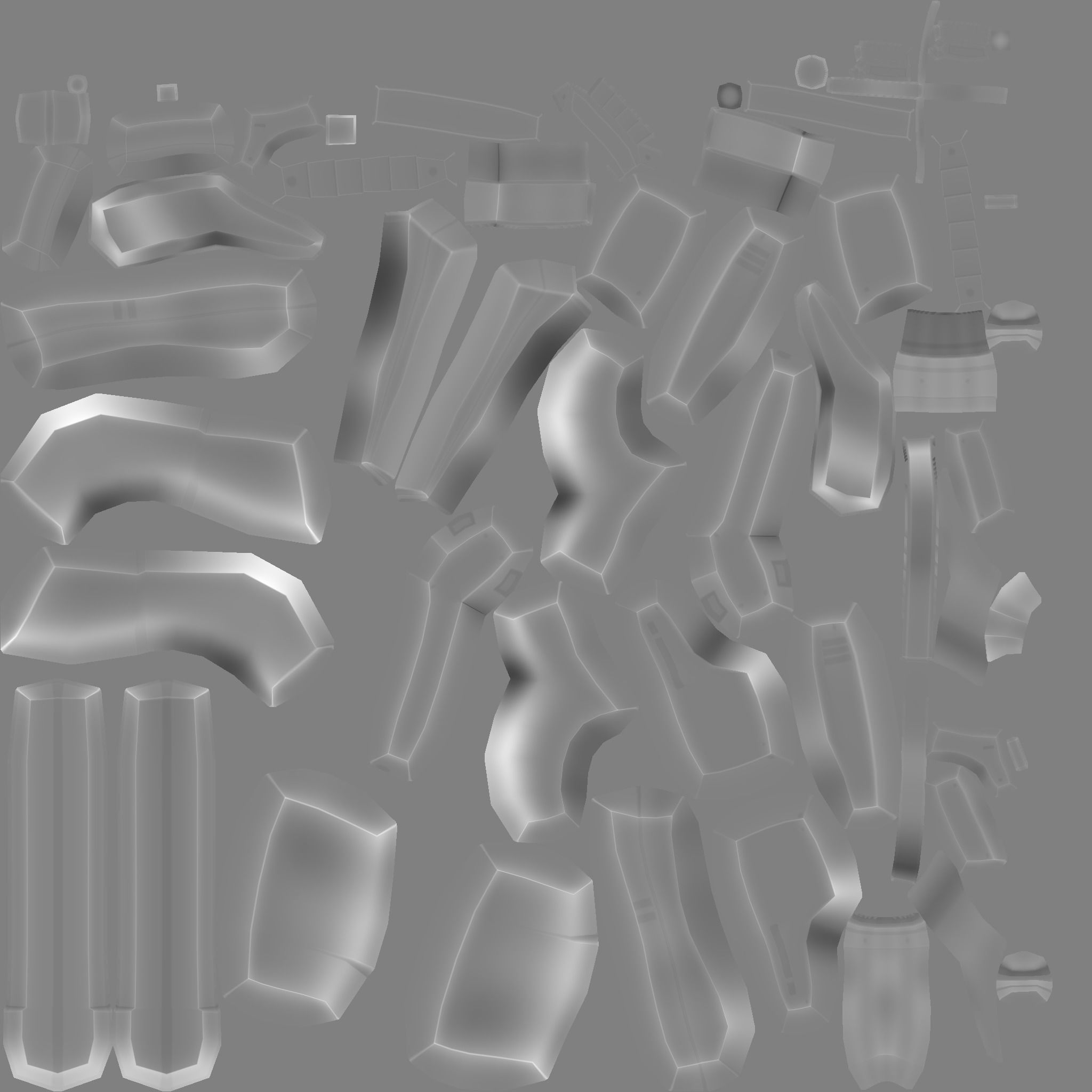 Sci-Fi P90 Carbon Fiber - Gun Weaponry Low-poly 3D model_21