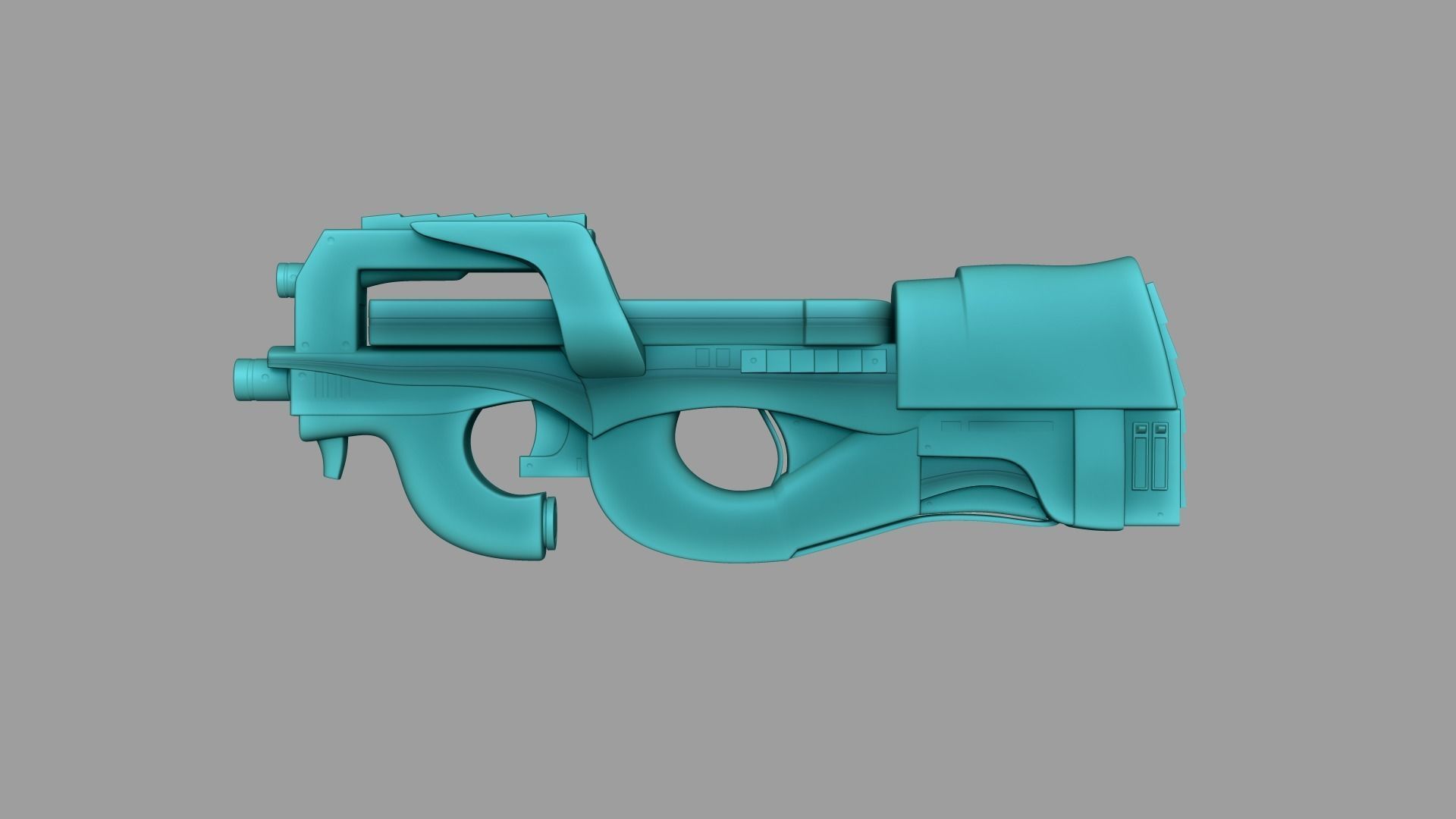 Sci-Fi P90 Carbon Fiber - Gun Weaponry Low-poly 3D model_7