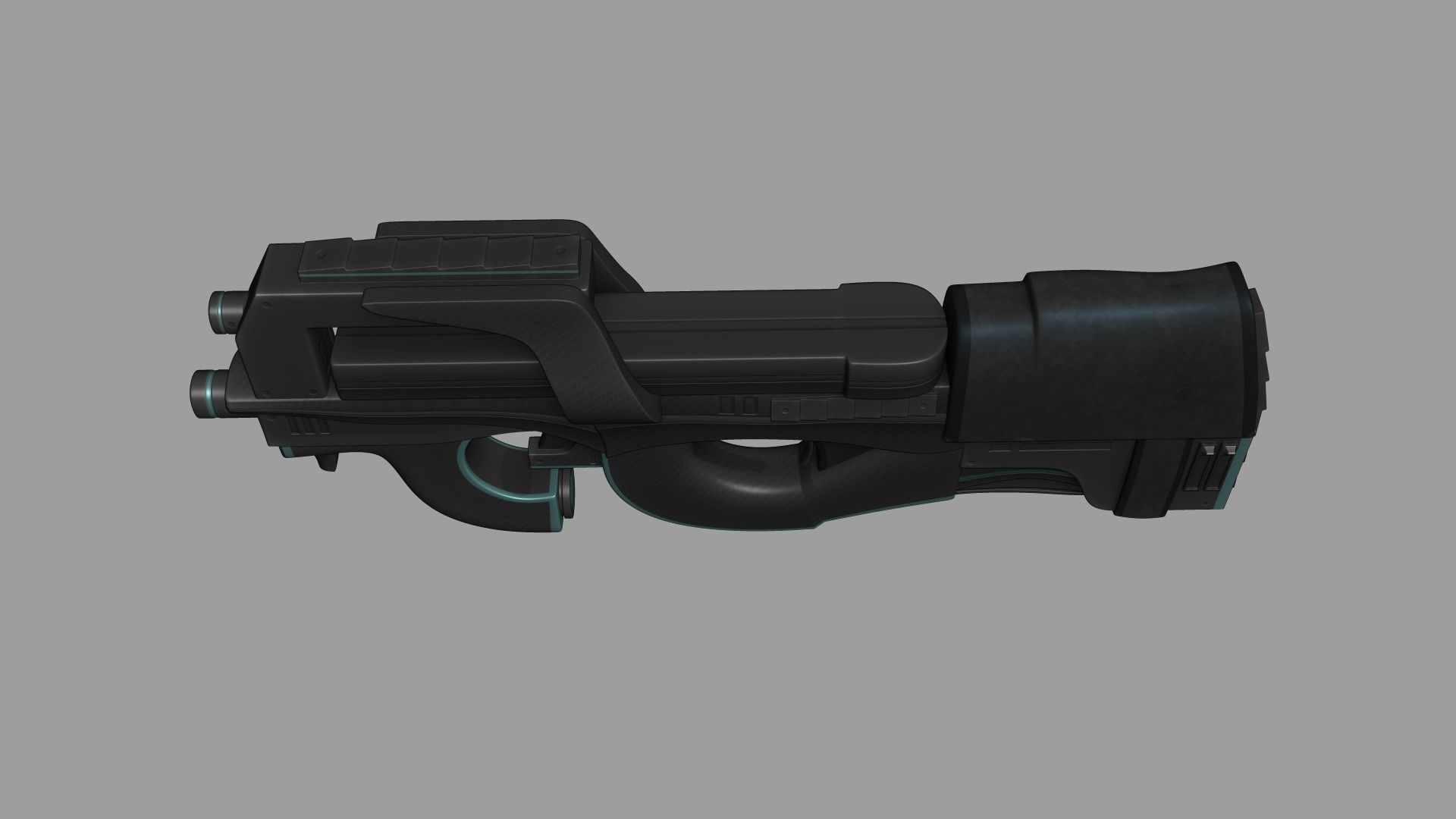 Sci-Fi P90 Carbon Fiber - Gun Weaponry Low-poly 3D model_11