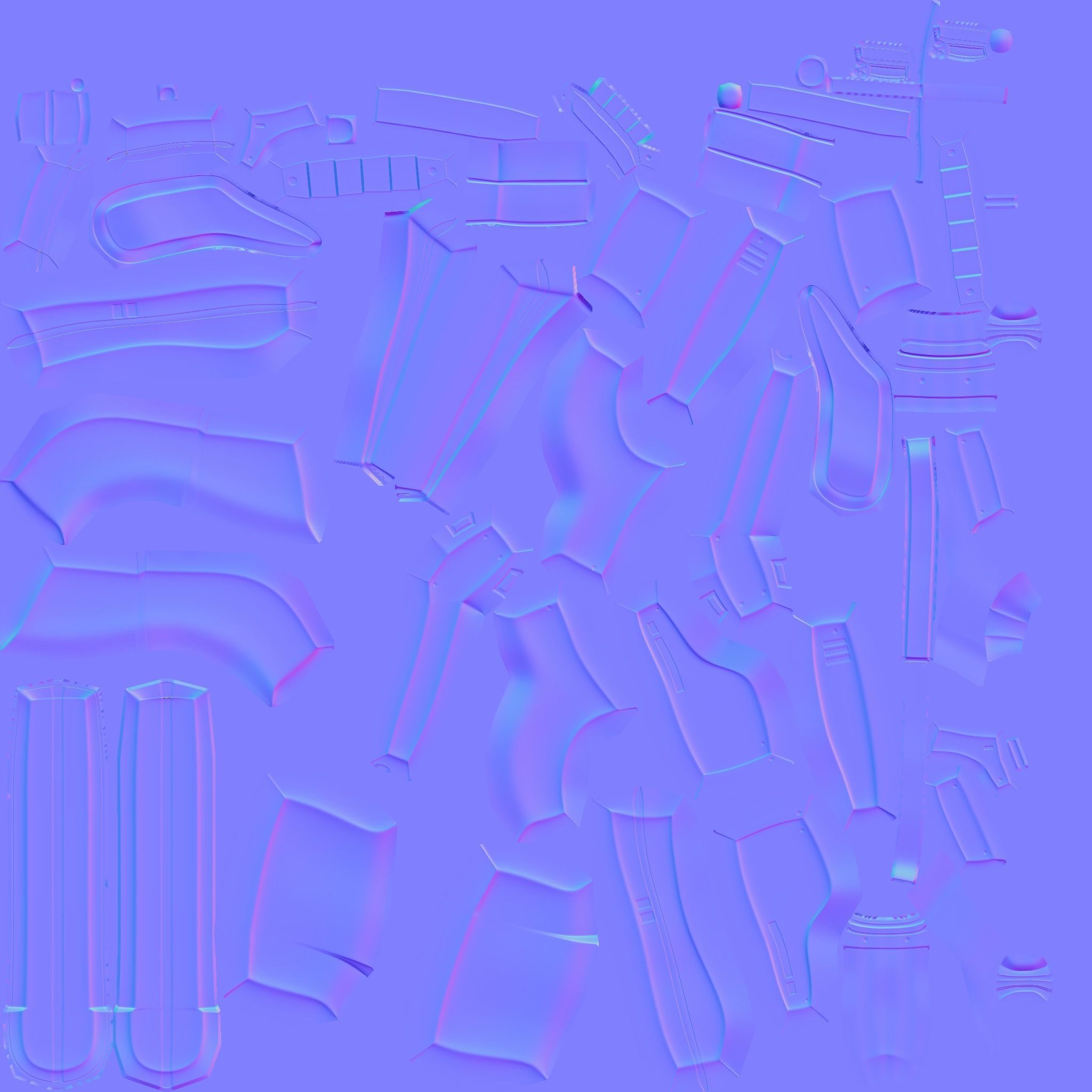 Sci-Fi P90 Carbon Fiber - Gun Weaponry Low-poly 3D model_24