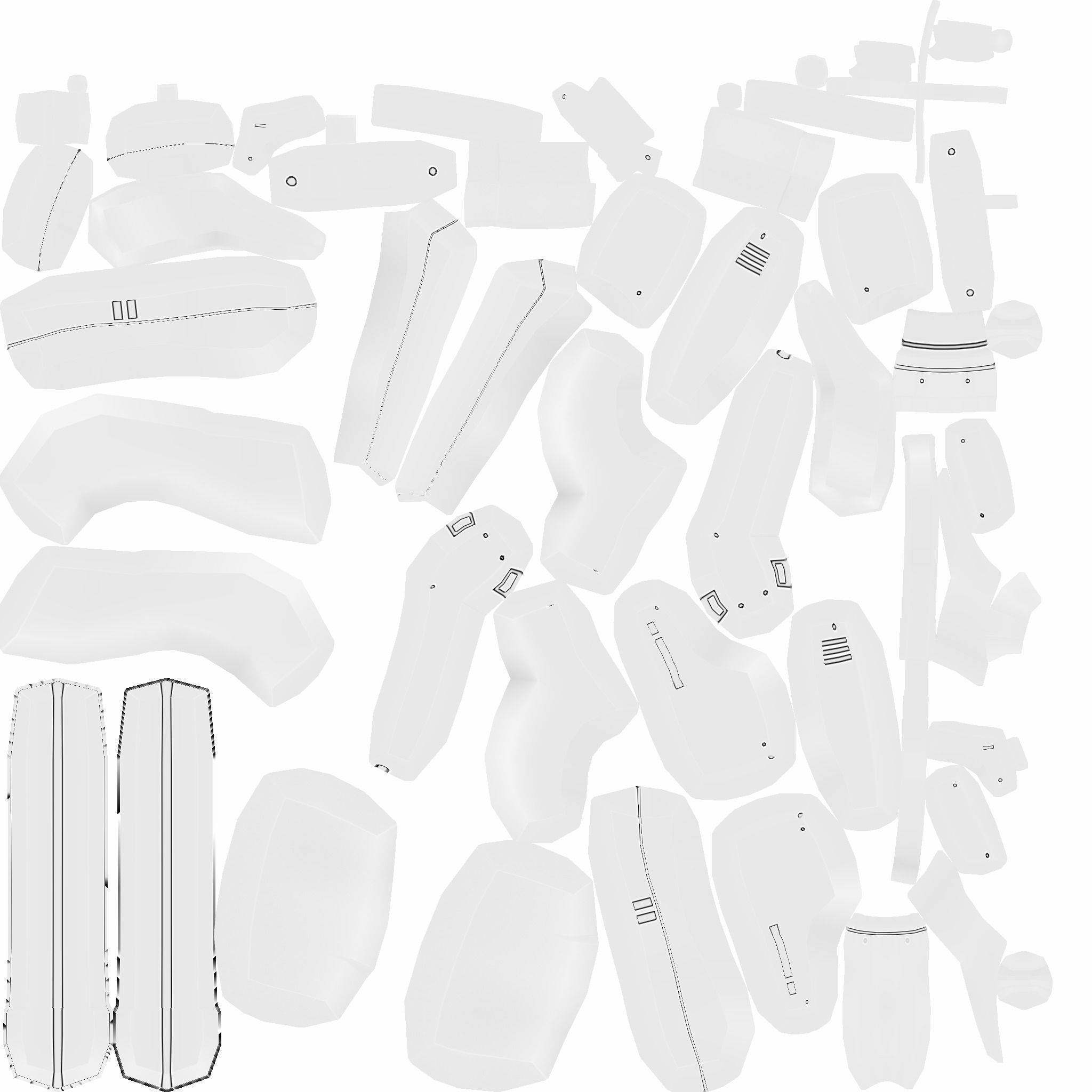 Sci-Fi P90 Carbon Fiber - Gun Weaponry Low-poly 3D model_20