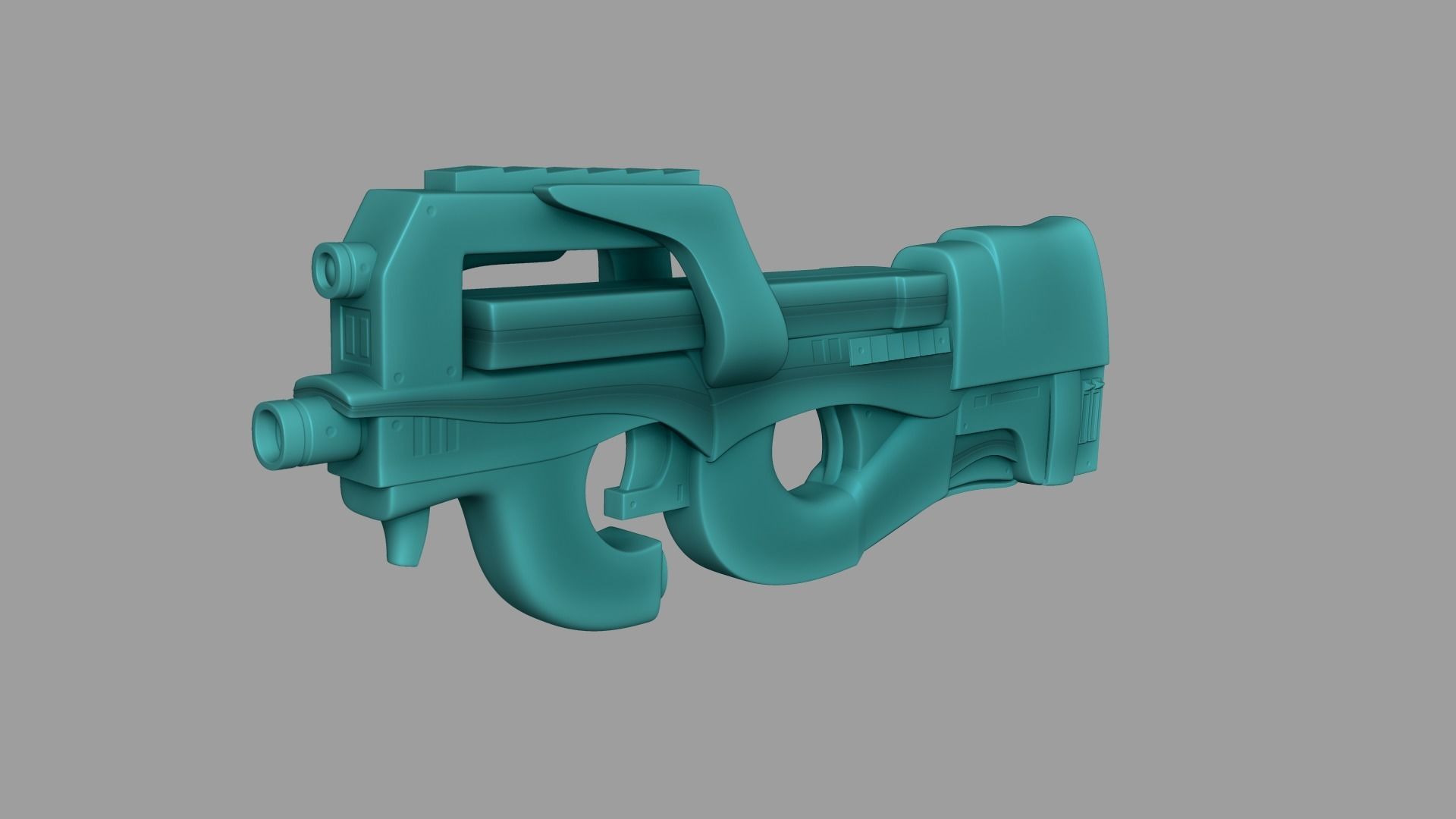 Sci-Fi P90 Carbon Fiber - Gun Weaponry Low-poly 3D model_6
